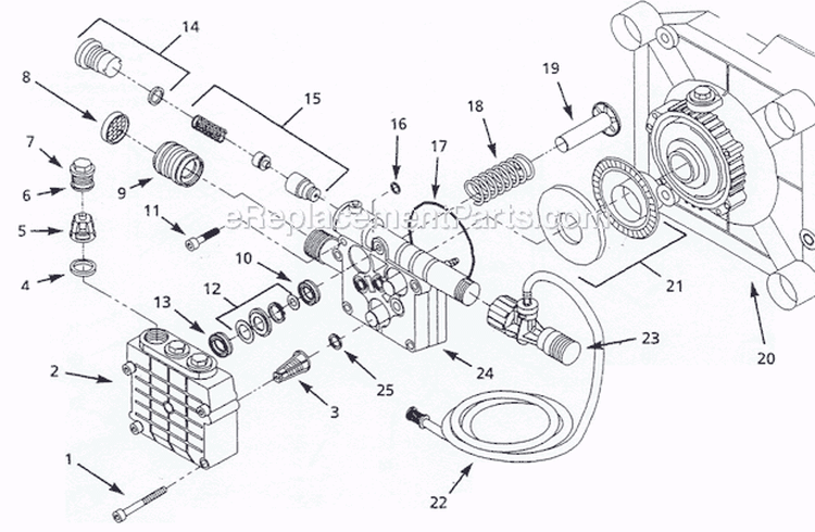 Page B Diagram and Parts List for PW205001LE  Campbell Hausfeld Pressure Washer